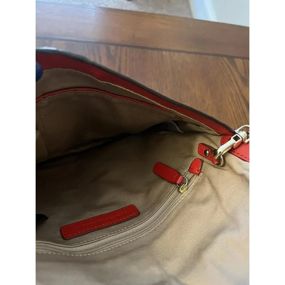 Banana Republic Womens Medium Multicolor Leather Envelope Clutch Bag Chain Strap